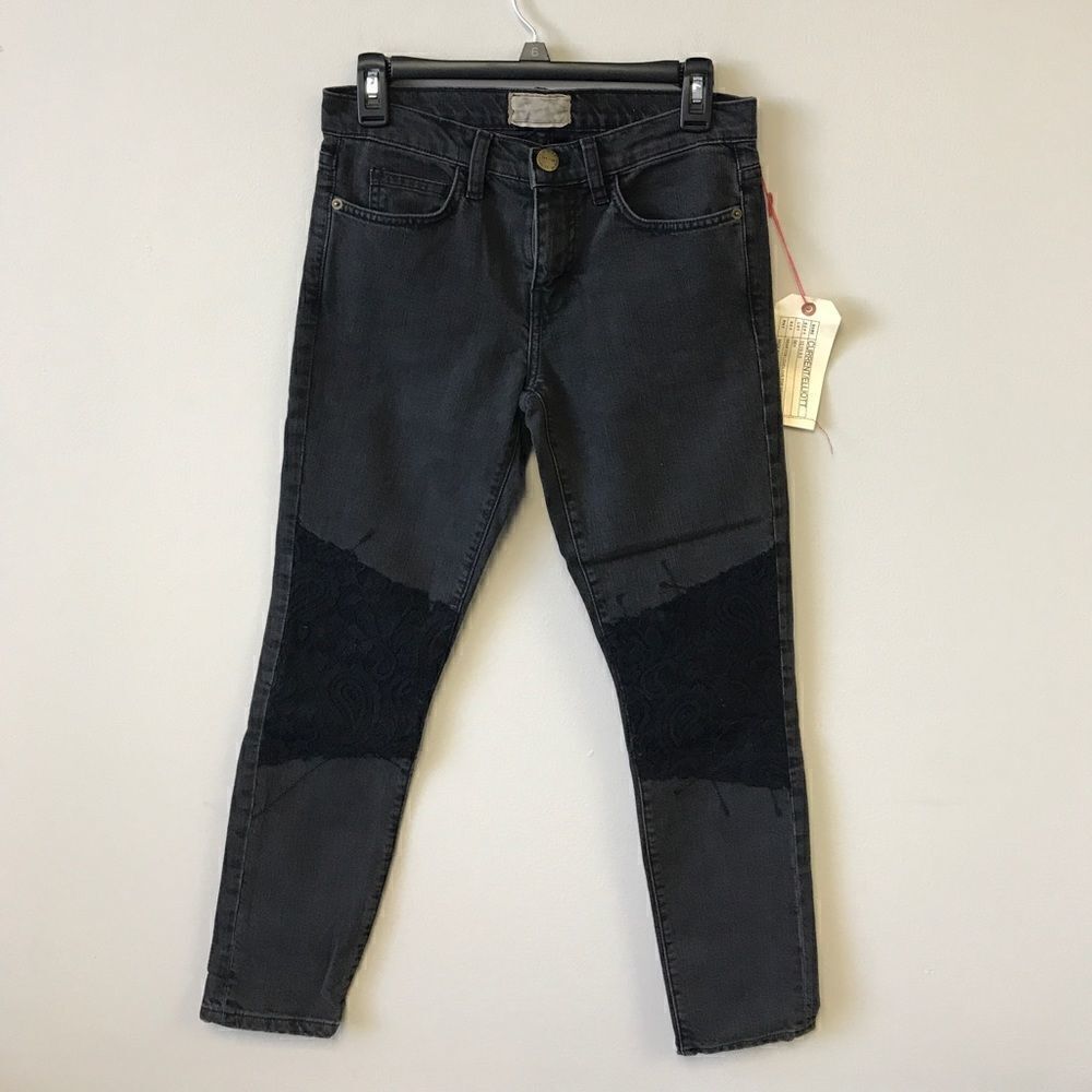Current/Elliott The Stiletto Black Lace - Size 28